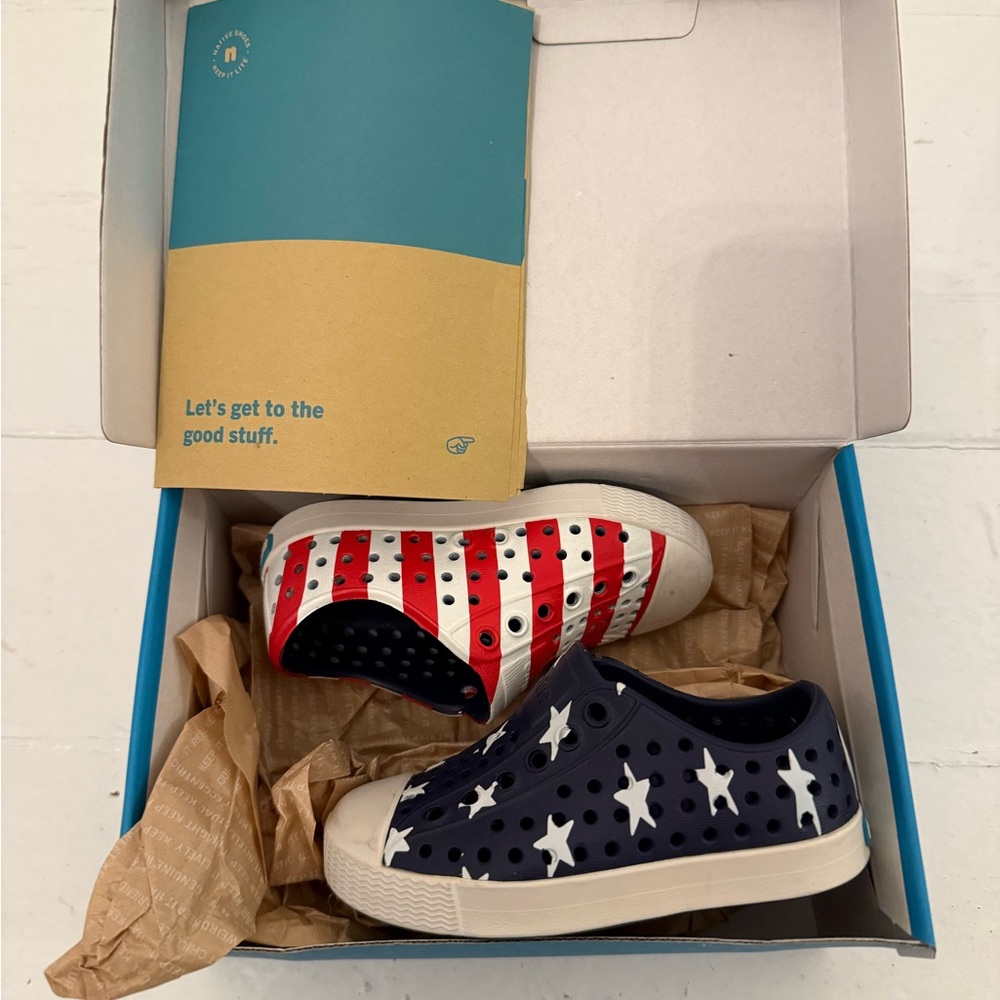 Native Red White & Blue stars & stripes Water shoes/ Sneakers